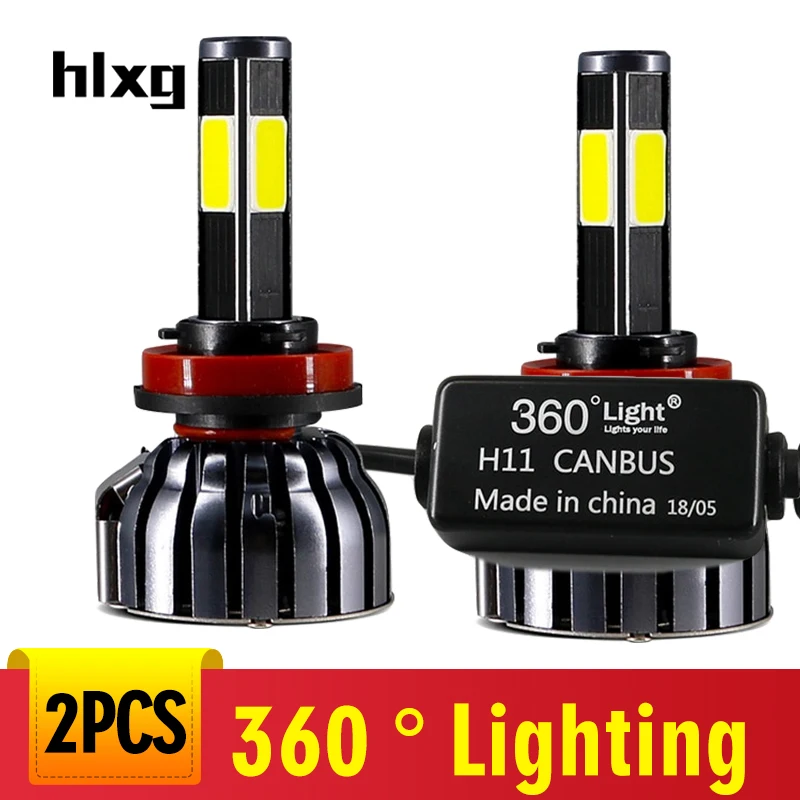 Hlxg Новый 4 боковых люменов COB 12000LM H8 H11 9006 HB4 9005 HB3 комплект автомобильных фар H4