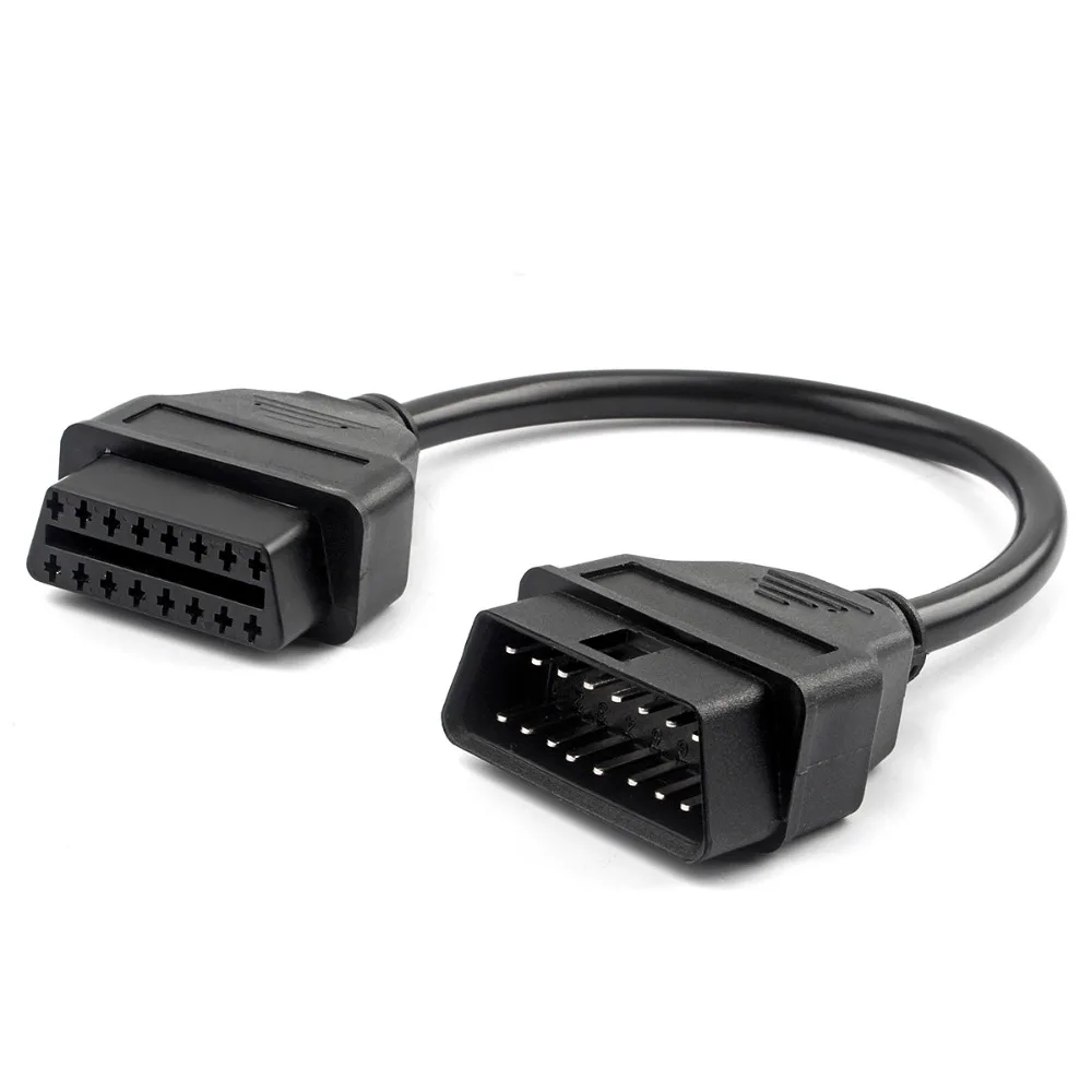 Удлинительный кабель ELM327 OBD2 16 штырьков 30 см переходник диагностический адаптер