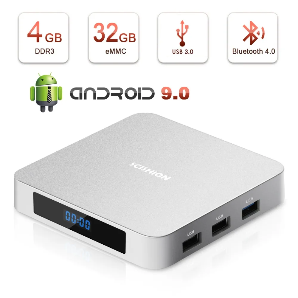 

NEW AI ONE Android 9.0 TV Box 4GB RAM 64GB ROM RK3328 Quad Core Built in BT 4.0WIFI Set-top box Streaming Media Player