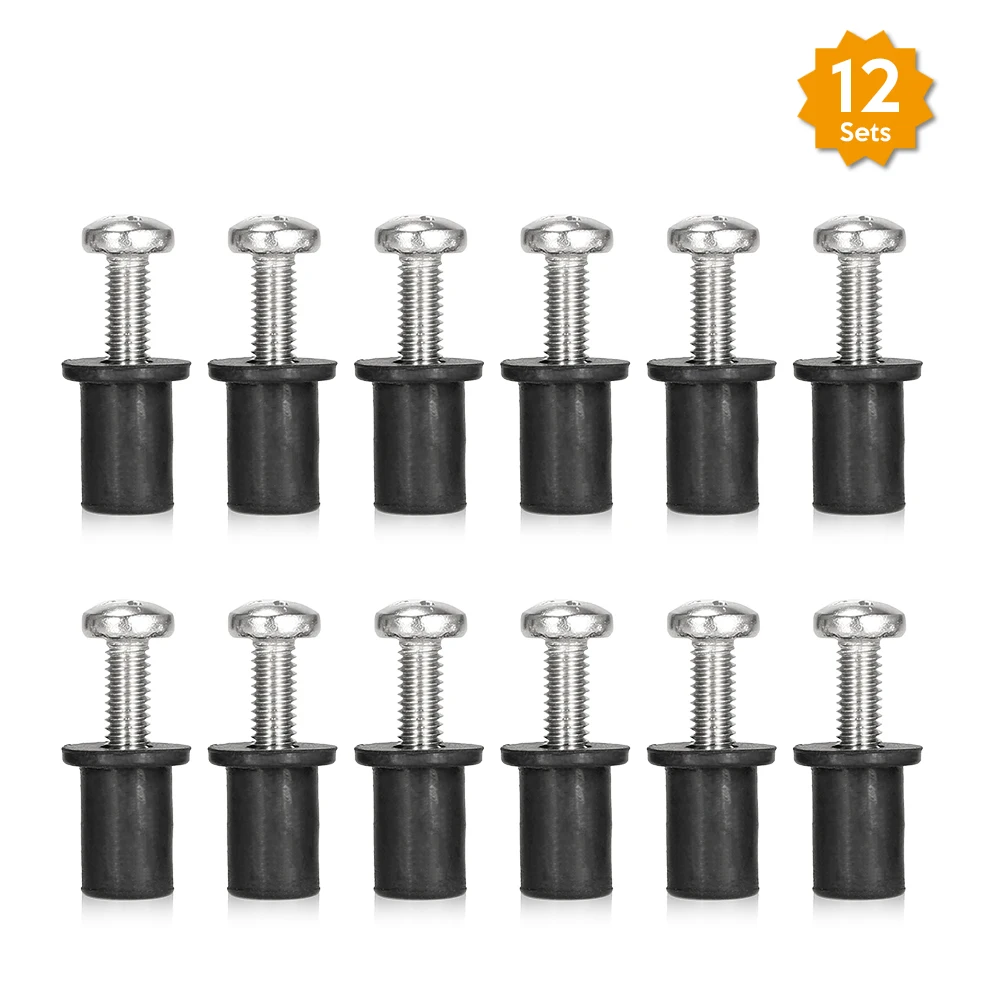 

12 Set Rubber Well Nuts Blind Fastener Rivet Fishing Kayak Accessories M4/M5/M6 Well Nuts For Kayak Canoe Boat Marine Hardware
