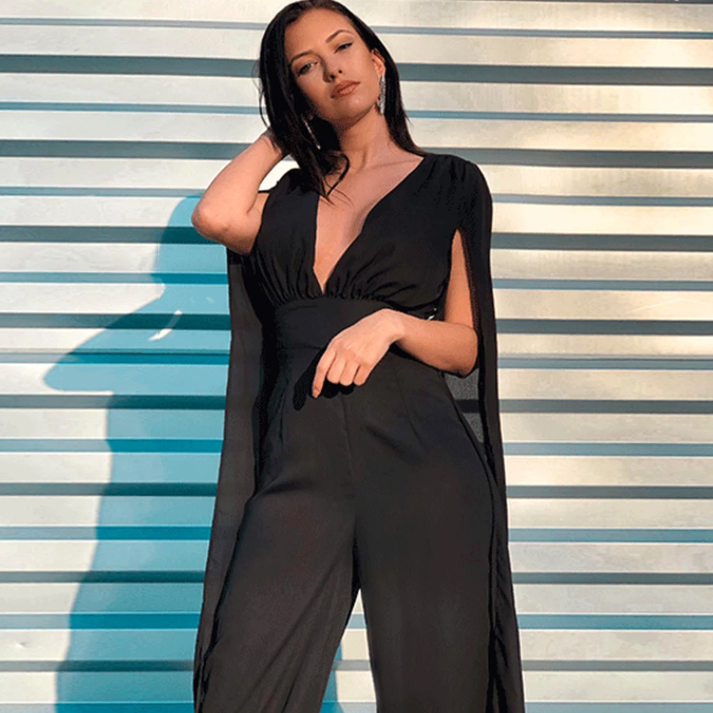 Tosheiny 2020 New Summer Sexy Deep V Bodysuits Elegant Rompers Chiffon Long Sleeve Backless Sexy Bodycon Jumpsuit TH18846 Tosheiny 2020 New Summer Sexy Deep V Bodysuits Elegant Rompers Chiffon Long Sleeve Backless Sexy Bodycon Jumpsuit TH18846