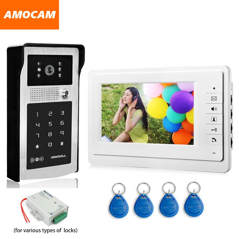 7\ Video Doorbell Door Phone Intercom System Aluminum Alloy night vision Camera password RFID Card Unlock video interphone 7\ Video Doorbell Door Phone Intercom System Aluminum Alloy night vision Camera password RFID Card Unlock video interphone
