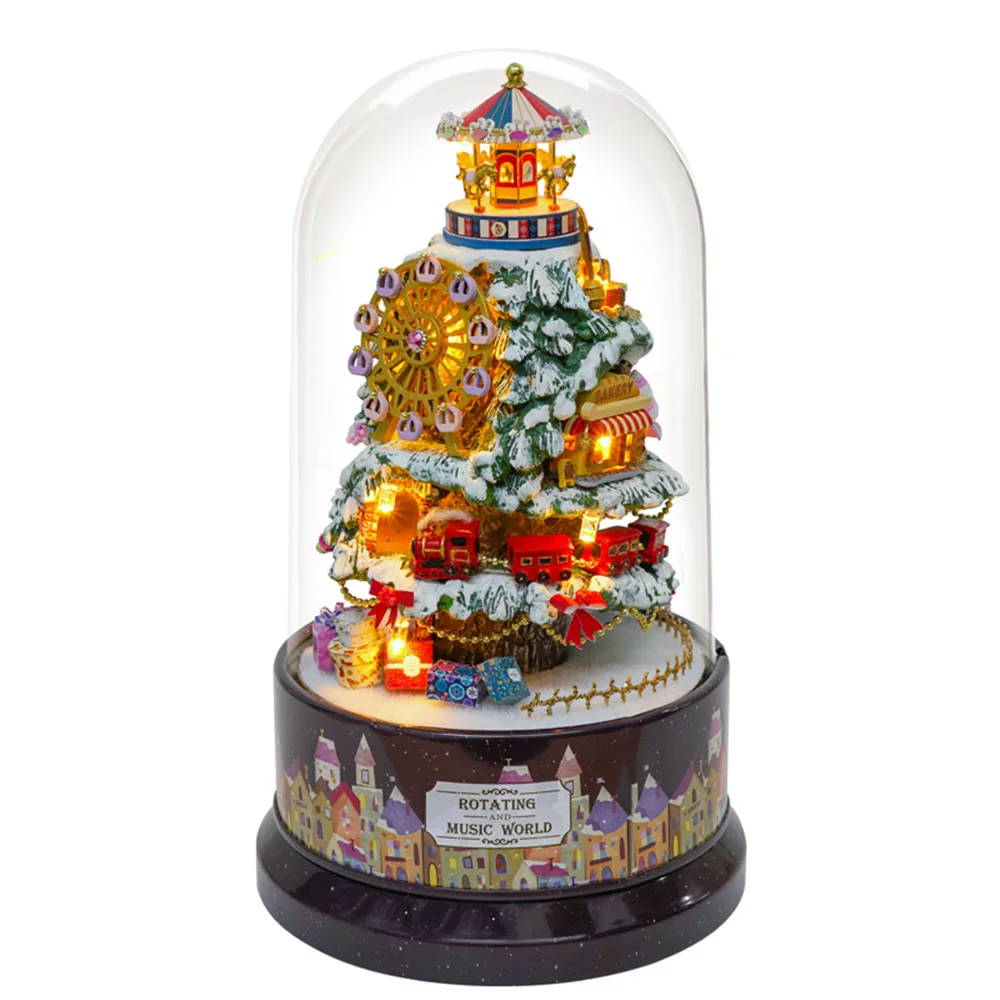 

B-030 Snow Park DIY Doll House With Furniture Light Cover Gift DollHouse Children Kids Toy Home Decoration Adult Gift 11*18.5cm