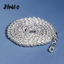 JINAO Новая мода 925 стерлингового серебра мужское ожерелье Bling Iced Out хип хоп Рок ссылка Франко веревка кубинская цепь ожерелье для подарка