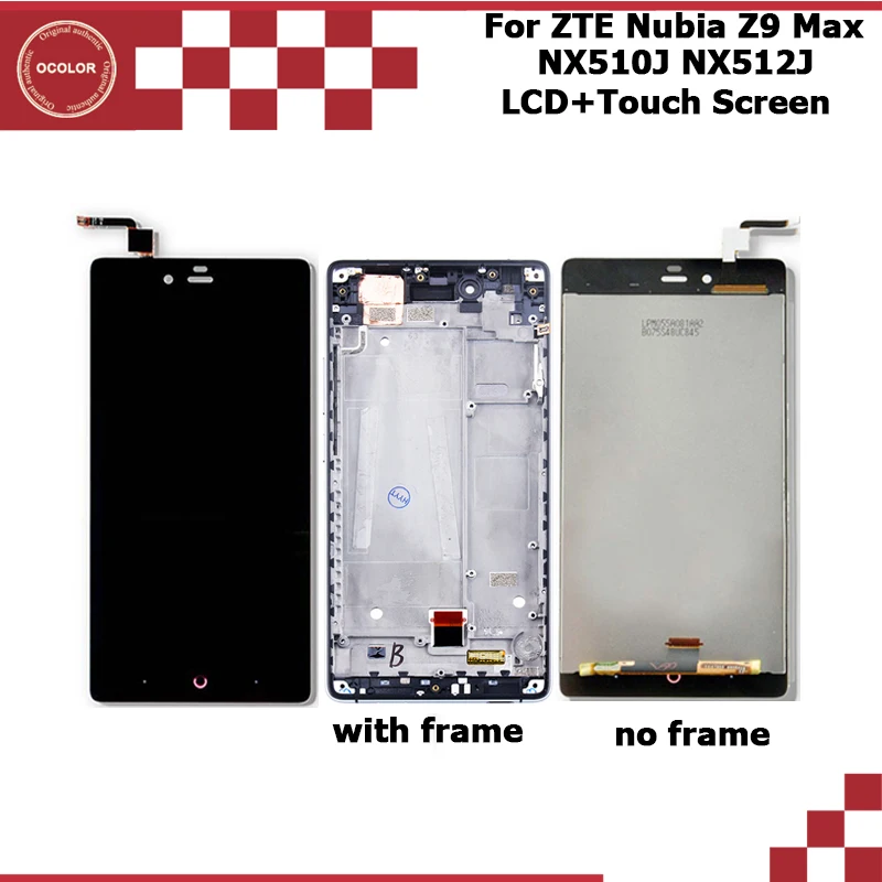 

ocolor For ZTE Nubia Z9 Max NX510J NX512J LCD Display+Touch Screen +Frame Screen Digitizer Assembly For ZTE nubia z9 max +Case