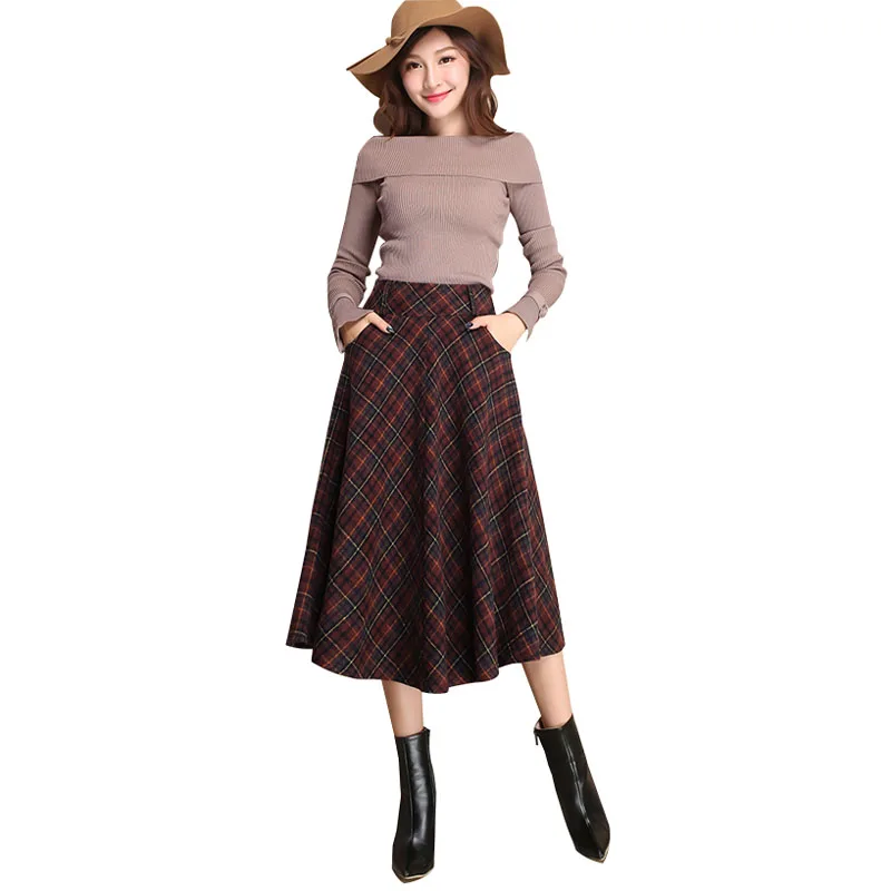 Check NYFS skirt wool thick plaid Women's Fall 