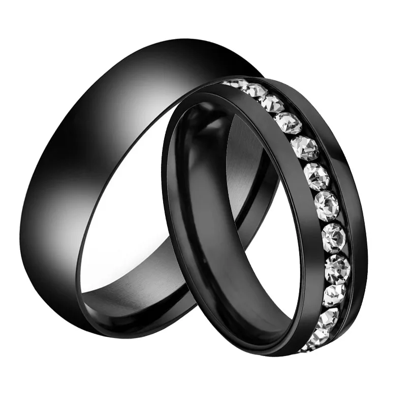 1 Pair Alliance Ring Highly Polished Stainless Steel Wedding Ring Quality Plating Never Fade Couple Love Ring For Women Men