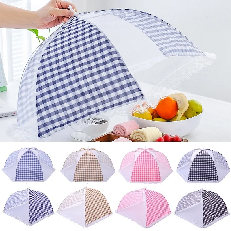 

Hifuar Kitchen Folded Mesh Food Cover Umbrella Hygiene Grid Style Anti Fly Mosquito Food Dish Cover BBQ Picnic Kitchenware