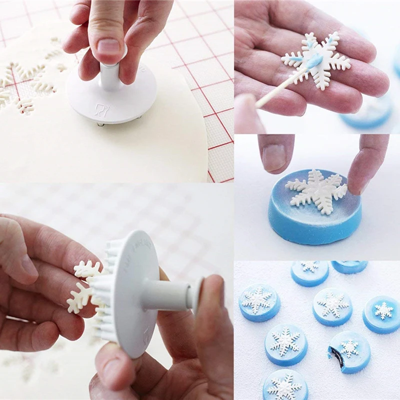 6 шт. Рождественская Снежинка Плунжер резак печенья Sugarcraft Инструменты для
