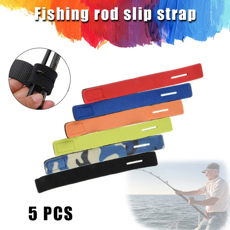 

2019 Hot Sale 5 Pcs Fishing Rod Tie Holder Strap Suspenders Belt Hook Loop Fishing Tackle Accessories MSD-ING