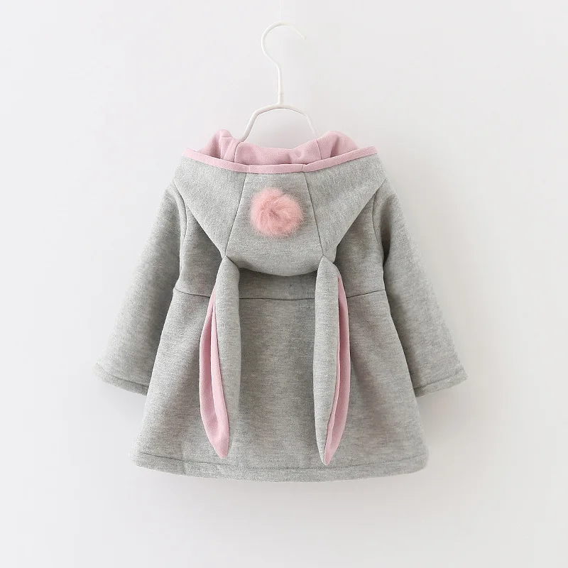 KEAIYOUHUO/зимние пальто, куртки для девочек, осенняя одежда для маленьких девочек, куртка с рисунком кролика, Детская верхняя одежда, детская