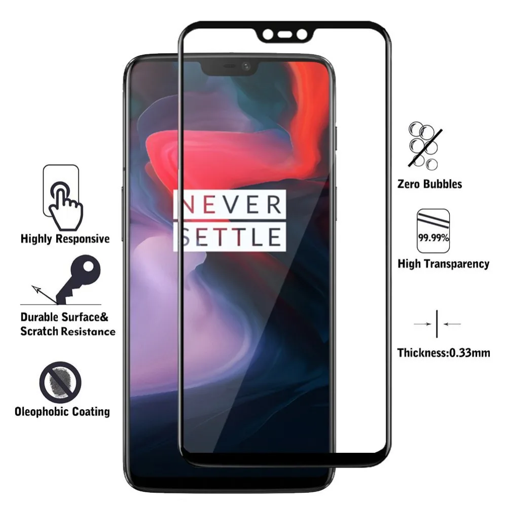 Полностью покрытое закаленное стекло 2,5 D для Oneplus 6 5 5 т 3 Экран протектор для Oneplus 5 3 т 1+ 6 закаленное защитное стекло фильм