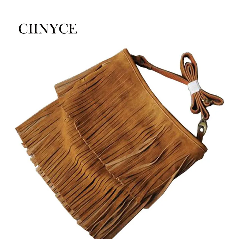 Vintage Women Real Fringe Suede Handbag Big Tassel Adjustable Shoulder Female Cross-body Messenger Bags Fashion Casual Tote Vintage Women Real Fringe Suede Handbag Big Tassel Adjustable Shoulder Female Cross-body Messenger Bags Fashion Casual Tote