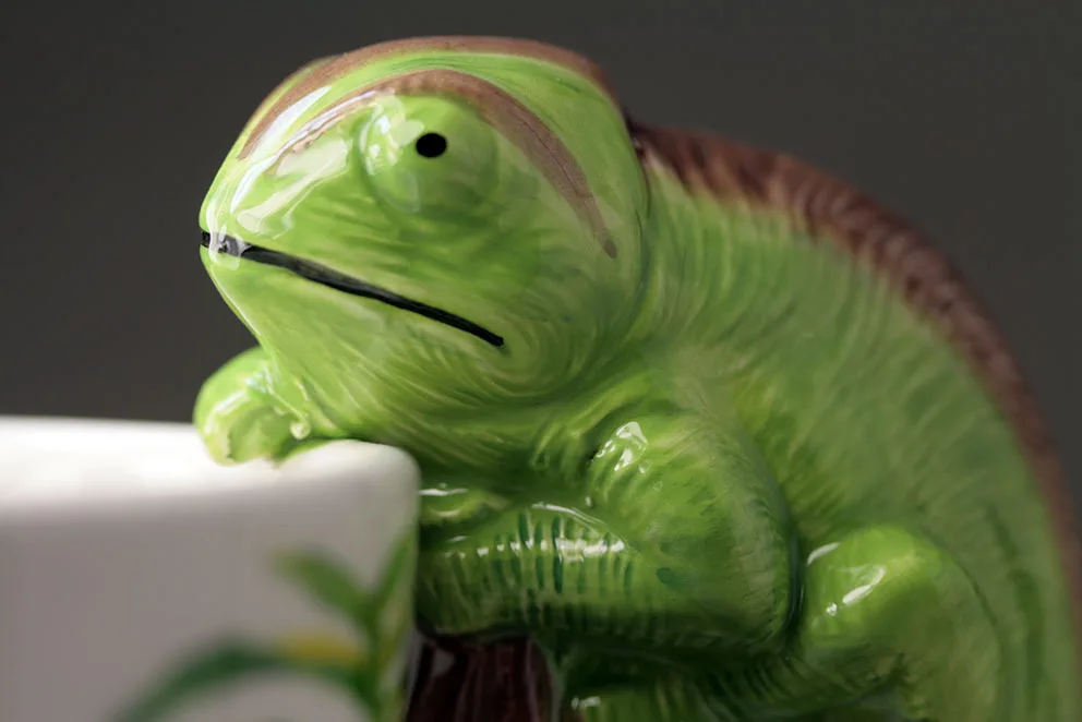 3D реалистичные Хамелеон зеленый животных чай забавная кружка таза Magica ящерица Canecas Cerveja Colazione чашки кофе подарок для детей