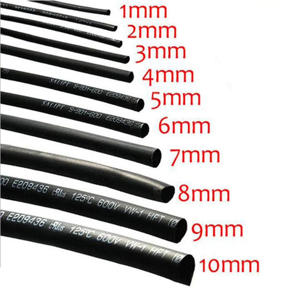 Термоусадочная трубка 1 м/лот черная 3 5 6 8 10 мм диаметр|heatshrink tubing|wire sleeveheatshrink tube |