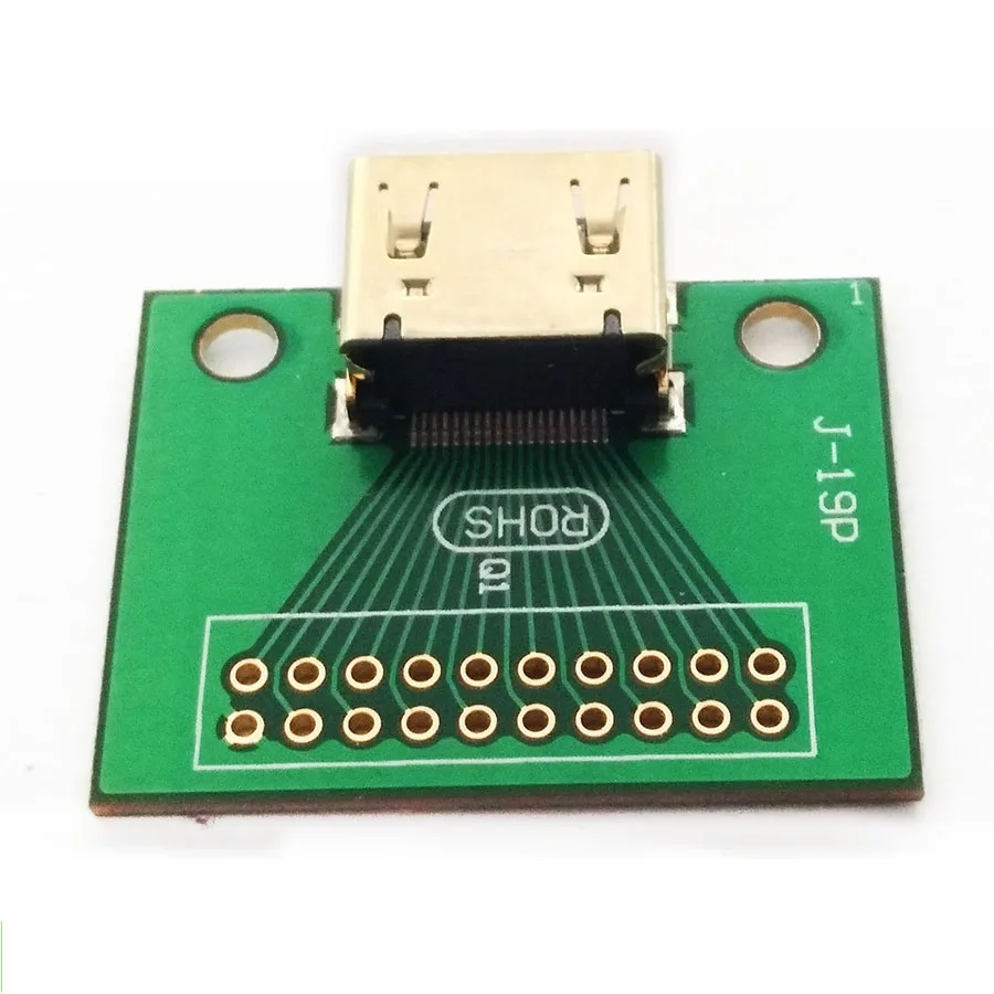 EClyxun позолоченный HDMI 19Pin тестовый разъем Jack 19 Pin адаптер тестовая плата с печатной