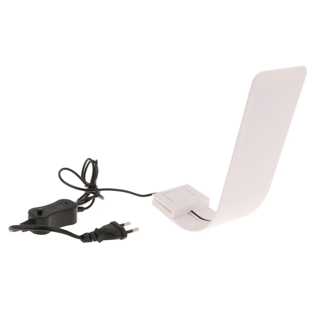 10W LED Aquarium Light Arm Clip on Plant Grow Fish Tank Lighting Lamp-Blue White Lighting EU Plug 220V	(White Lamp)
