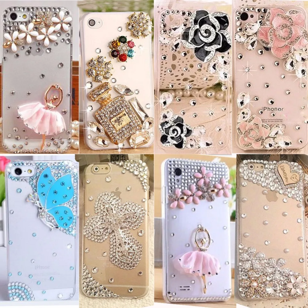 

Soft Edge Acrylic Unique phone shell fashion Bling Diamond Luxury Glitter DIY Handmade Cute Case Cover For iPhone 6/6S 4.7"