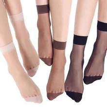 10 пар = 20 штук, летние ультратонкие шелковые черные женские чулки, прозрачные короткие чулки