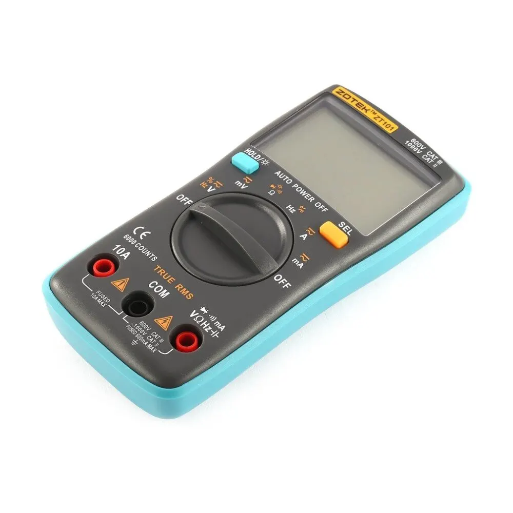OTEK ZT101 Мини автоматический Диапазон Цифровой мультиметр 6000 отсчетов AC/DC Амперметр Вольтметр 550 в защита от перегрузки ЖК-подсветка J15C17