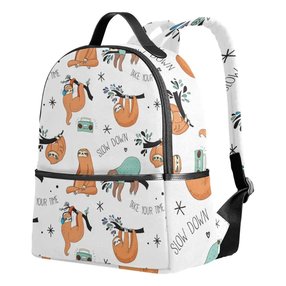 ALAZA Шарм подарок Ленивец печать большой емкости студенческий рюкзак туристический рюкзак для подростков школьная сумка для ноутбука настраиваемый