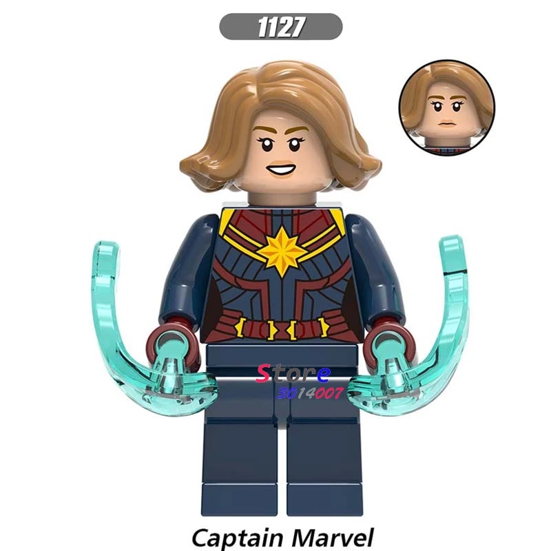 

Single Avengers 4 Endgame Captain Marvel Carol Danvers Infinity War Figures Iron Man Mar-vell building blocks toys for children