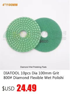 DIATOOL 10pcs Dia 100mm Grit 800# Diamond Flexible Wet Polishing Pad For Stone, Sanding Discs