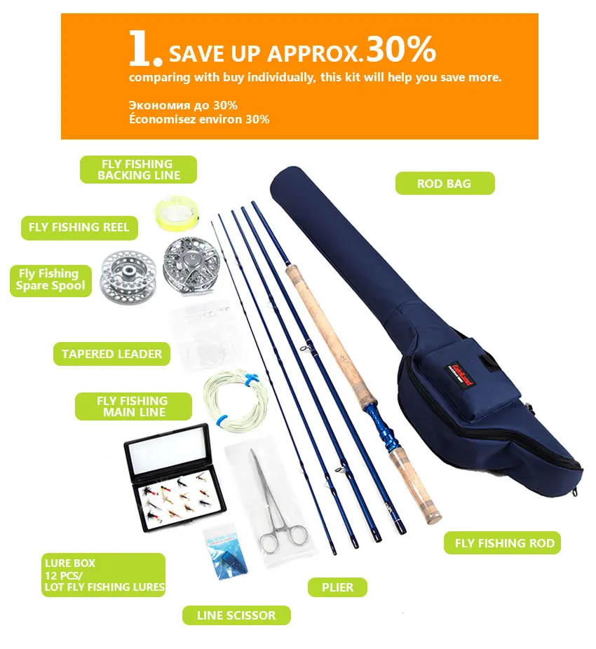 Conjunto de Pesca com Mosca Vara de Pesca de Carbono Milímetros de Alumínio Carretel de Pesca Acessórios de Pesca com Vara Vara de Saco 6 e 7 7 e 8 8 e 9 100 Voar de Saco Caso 6 7 8, 8 9 vara de pesca