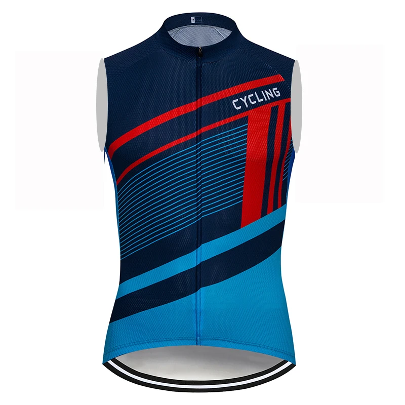 2021 Blue Team Sleeveless Cycling Jersey Top Bike Clothes Ropa Ciclismo