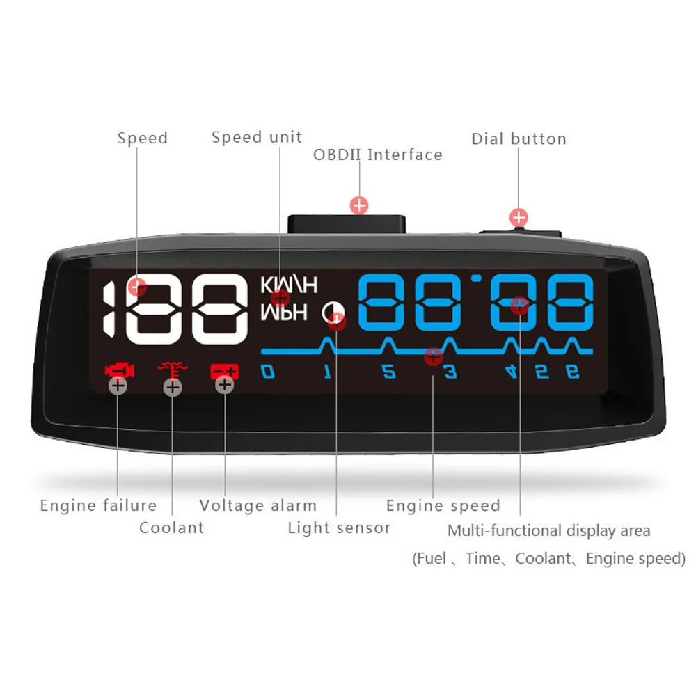 EANOP Esmart автомобильный HUD Head up Display OBD2 II EOBD Авто Цифровой Автомобильный спидометр с