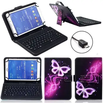 

Print Leather Case With Micro USB Keyboard Universal For 7 inch Android Tablet PC For Samsung Huawei Lenveo 7.0'' Keyboard Cover