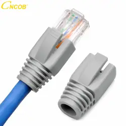 CNCOB 100 шт. RJ45 крышка разъема cat6 cat6a cat7 несколько обшитый кабель Ethernet серый для сетевой разъем диафрагма 8,5 мм