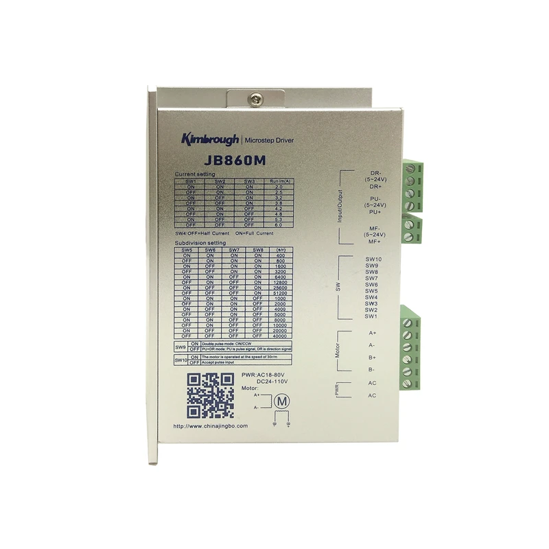 ① Драйвер шагового двигателя JB860M AC18-80V / DC24-110V 6.0A 256Microstep ✔