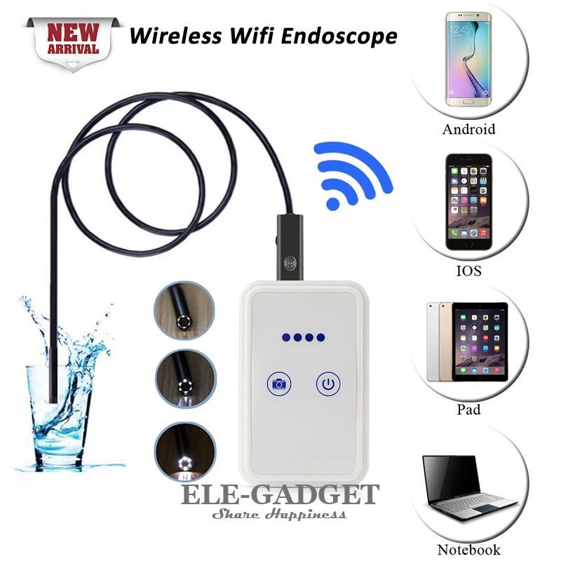 

New Wifi HD 720P Wireless Endoscope Camera Borescope 9mm Support Android iOS Phone For Tube Inspection Repairing 1/2/5/10m