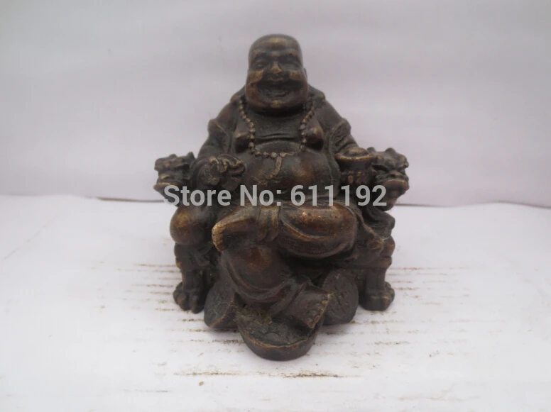 

Home decoration FengShui Exorcism sculpture,Antique bronze Smile Buddha statue Metal crafts