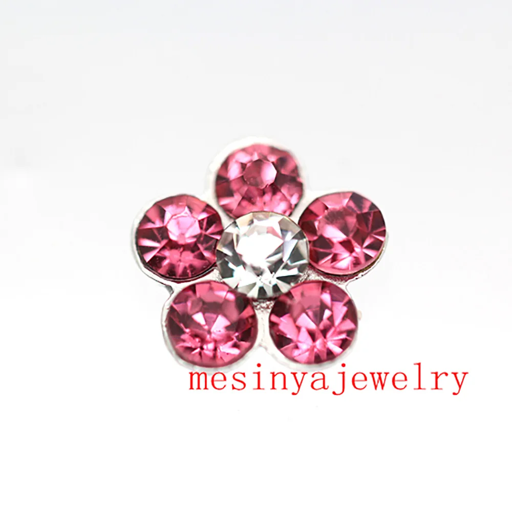 

10pcs Pink Flower Custom Floating Charms For Glass Locket