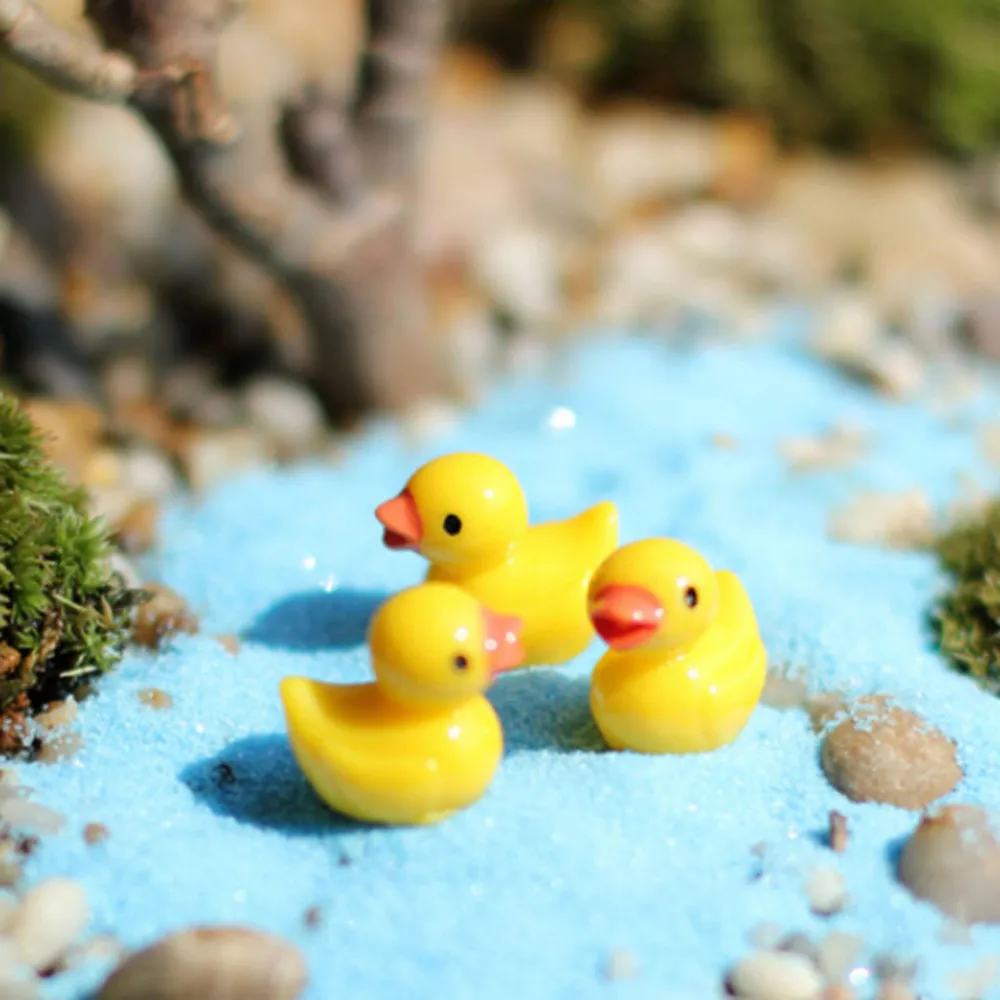 

10Pcs/set Mini Little Yellow Duck DIY Resin Crafts Micro landscape ornaments Dollhouse Fairy plant Garden Bonsai Moss Decoration