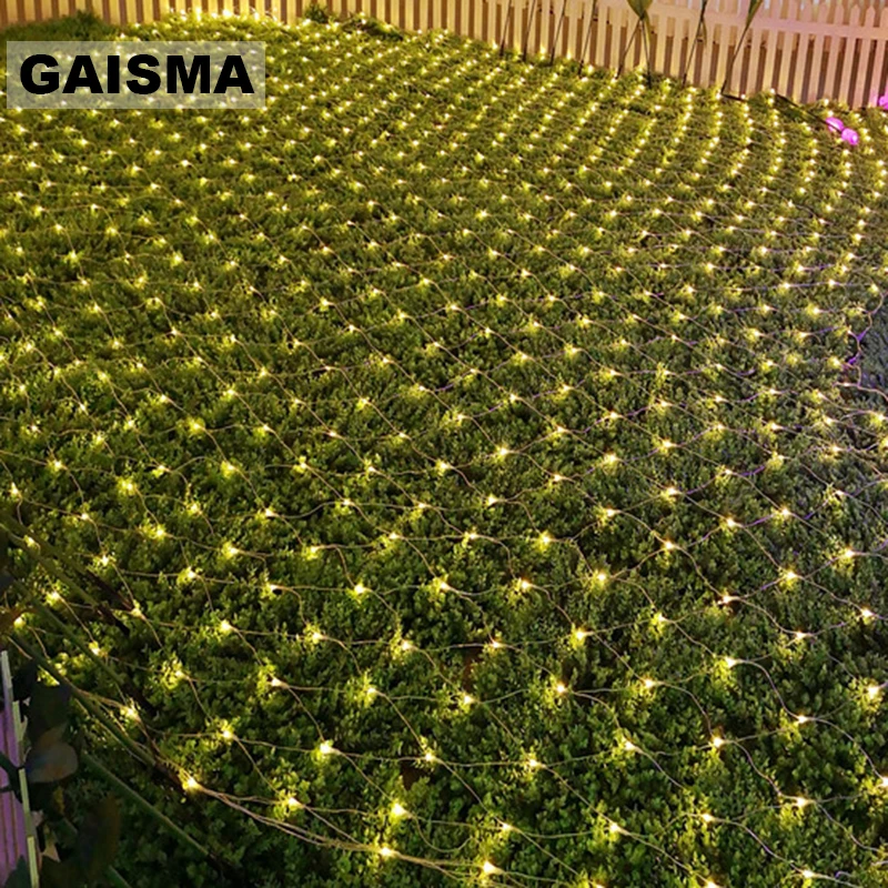 

1.5M x 1.5M Christmas Garland LED Net String Mesh Lights Garden Decoration Wedding Fairy Lights Holiday Party Outdoor Lighting