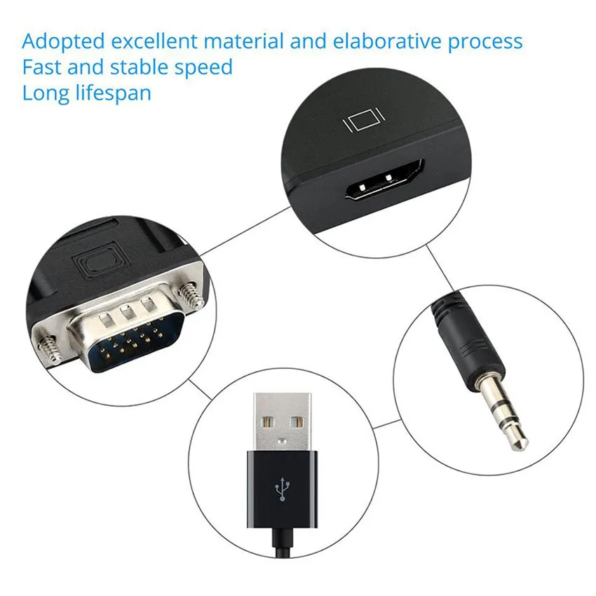 TOFOCO преобразователь из VGA в HDMI адаптер Выход 1080P HD с аудио VGA2HDMI ТВ AV Видео кабель