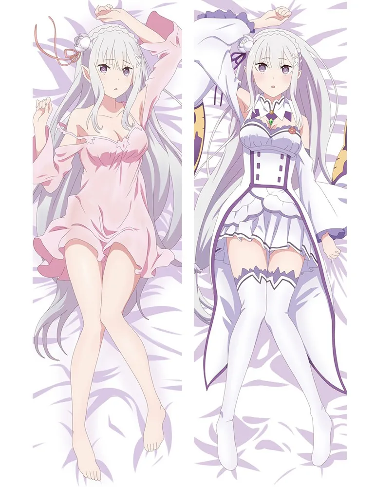 Re Zero Emilia Anime Hugging Body Pillow Cases Cover Pillowcases 610034 (2)