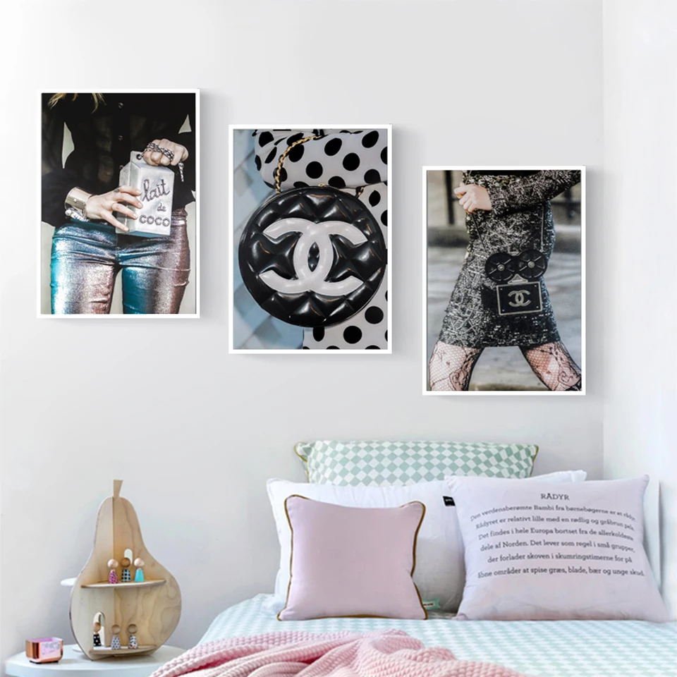 

Fashion Poster Nordic Wall Pop Art Canvas Painting Vogue Woman Black White Recoveted Posters and Prints Pictures for Room Decor