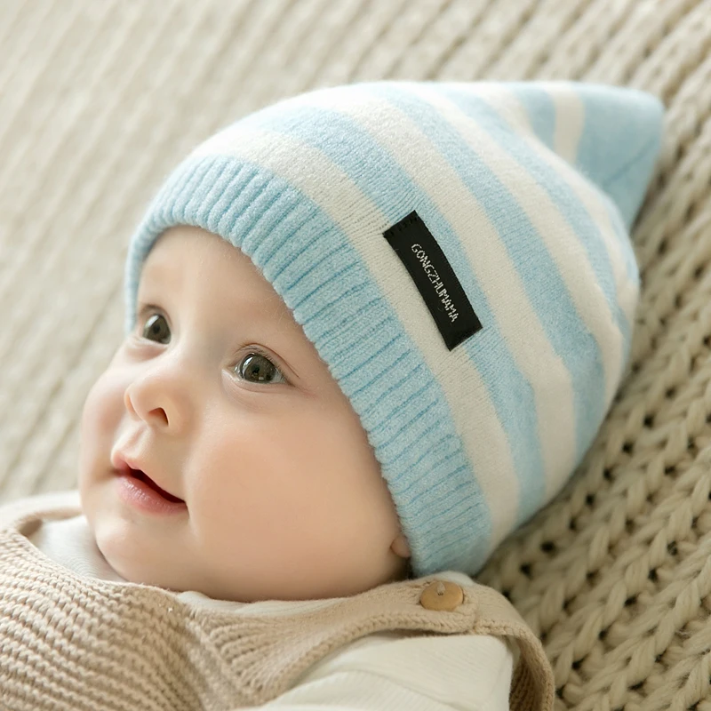 CieiK Newborn Photography Props Soft Baby Hat Warm Children Winter Cap Boys Girls beanie Infant Striped Muts Baby Accessories (20)