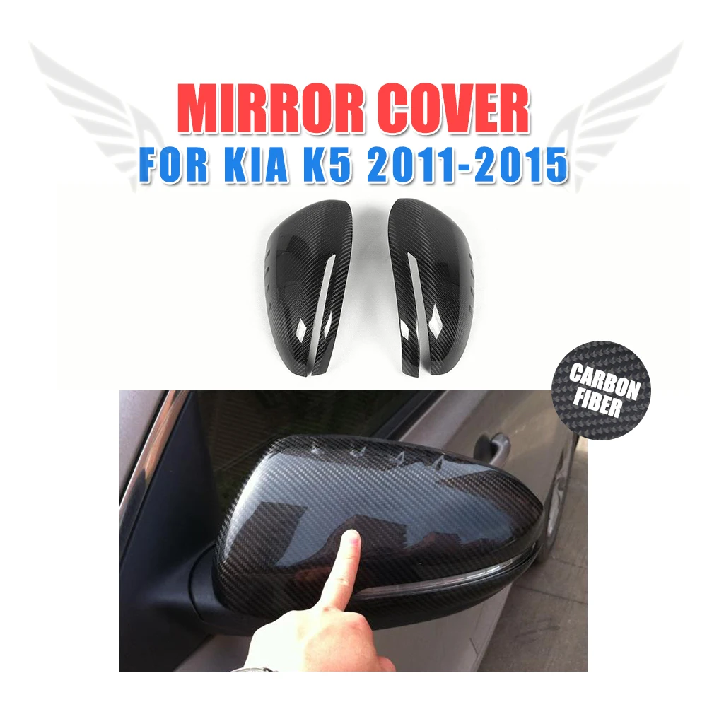 Carbon Fiber Rear View Mirror Covers Side Wings Caps Car Sticker For