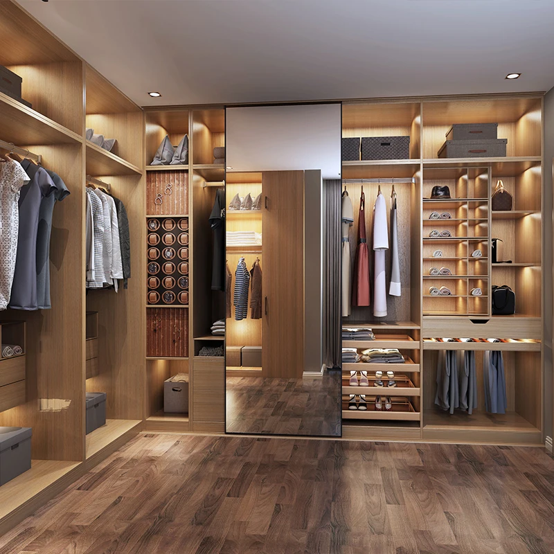 Us 3000 0 Big Closet Storage Wooden Bedroom Furniture Wardrobe With Mirror On Aliexpress