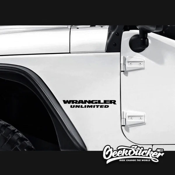Waterproof Reflective 2pcs Sport Engine Hood Fender Side”Wrangler” Car Styling character sticker Decal Vinyl for Jeep Wrangler