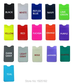 

50pcs Elastic Lycra Cell Phone Wallet Case Credit ID Card Holder Pocket Stick On 3M Adhesive 2 kinds of style 16 color free ship