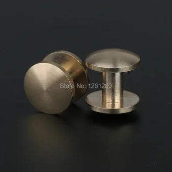 

free shipping double arc 8*4*10mmmm wallet bag screw brass belt Rivet diy handmade leather key case hardware Wheel nail bag part