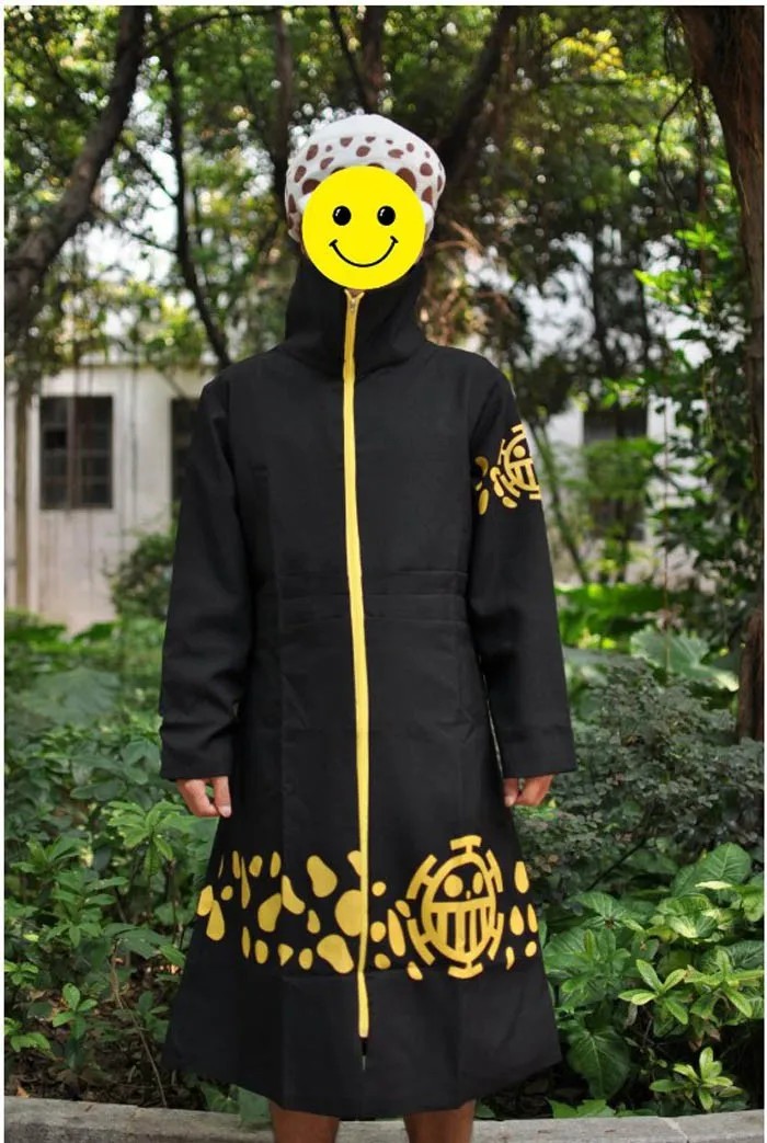 Cosplay&ware Anime One Piece Cosplay Costume Trafalgar Law 2 Years Later Cartoon Coat Clock Jacket Cape Performance Christmas -Outlet Maid Outfit Store