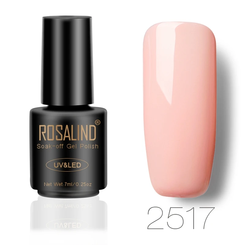 ROSALIND гель Vanish Nails 7 мл телесный цвет серия Гель-лак для ногтей замачиваемый гель Vernis Полупостоянный УФ Гель-лак для нейл-арта - Цвет: 2517