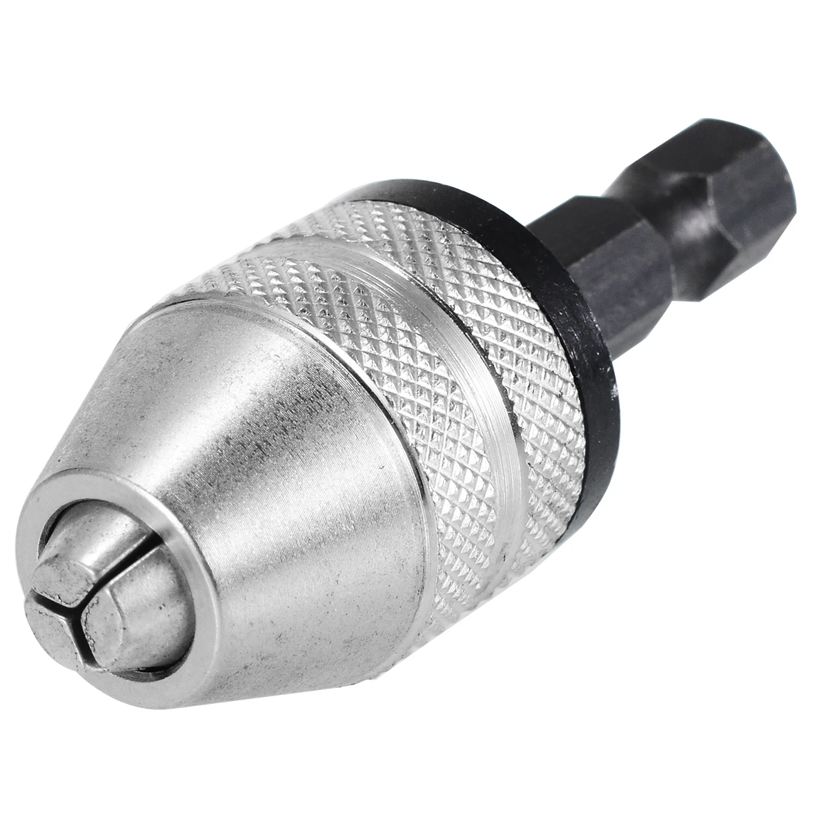 Keyless Drill Bit Chuck 1/4" Hex Shank Quick Change Adapter Converter Screwdriver Drills Tool Black